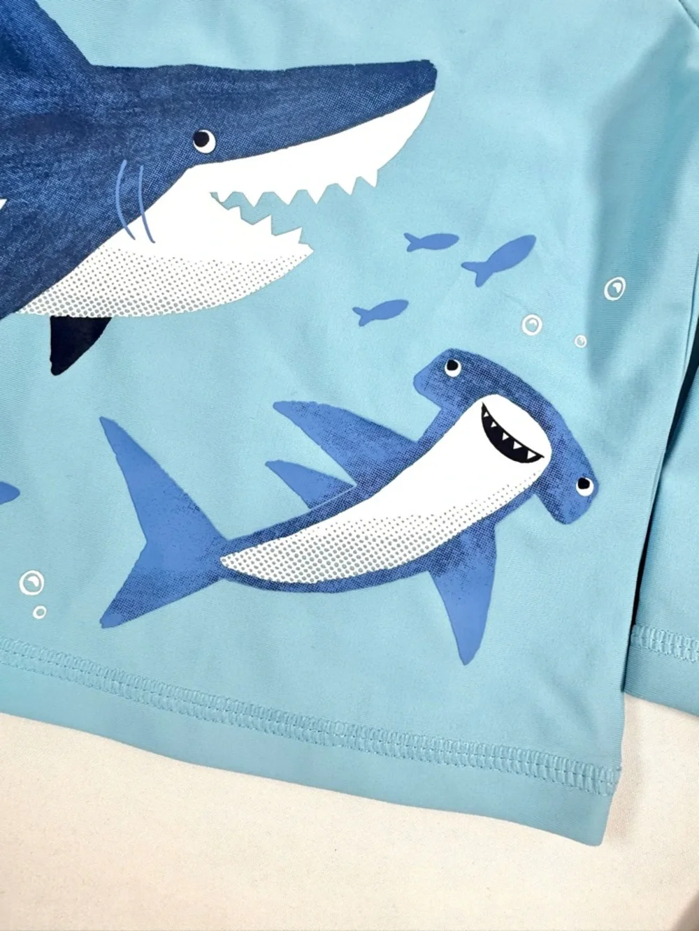 NWT JUST ONE YOU BY CARTER'S Boys' Blue Shark UPF 50+ Long Sleeve Rash Guard 18M